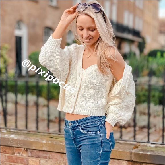 NWT Zara Textured Knit Crop Top White Medium - Picture 5 of 11